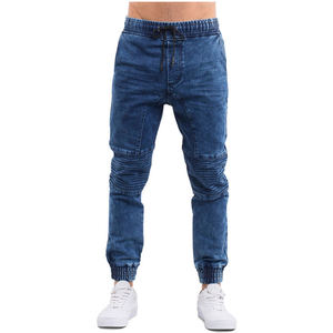 Jean cargo jogger vintage personnalisé pour homme, en denim délavé, avec cordon de serrage à la taille, mélange de coton, impression privée, 2026 - Product Image 1