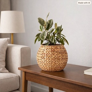 Nouvelle Conception Écologique Panier de Jardinage Circulaire en Paille Tressée Faite à la Main, Sculpté à la Main, Léger, Durable et Naturel pour la Décoration Intérieure - Product Image 1