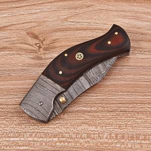 Couteau pliant EDC artisanal de haute qualité en acier Damas, avec verrouillage Liner Lock, manche en G10 Micarta de qualité industrielle, pour usage extérieur personnalisé, vente en gros - Product Image 4