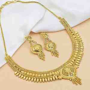 Collares Cortos de Latón con Microincrustaciones de Oro de 14K, 18K y 24K al por Mayor, Collares de Moda, Joyería de Diseño Tradicional, Cadena con Patrón de Flores - Product Image 1