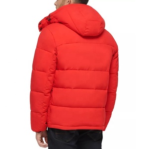 Custom Puffer Jacket Men's With Hoodie Red Coats for Men Waterproof High Quality Streetwear <b>Down</b> Jacket Puffer Stock for Unisex - Product Image 2