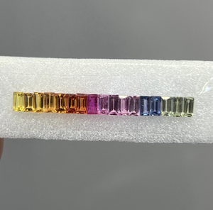 Saphirs multicolores taille princesse, série arc-en-ciel, pierres précieuses cultivées en laboratoire, différentes tailles 3*4mm 3*5mm 4*6mm - Product Image 3