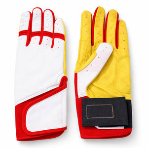 Gants de frappe de baseball en cuir Cabretta de haute qualité, rouge et blanc, les plus vendus, couleur personnalisable - Product Image 1