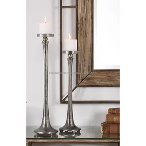 Porte-bougie rond en métal pour la décoration de la maison et des mariages, présentoir de Noël, fait à la main par Zahid Exports India - Product Image 1