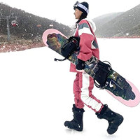 Ensemble veste et pantalon de ski pour femmes et hommes, ensemble deux pièces pour couples, à capuche, fermeture éclair, coupe-vent, imperméable, personnalisable, combinaison de ski pour sports d'hiver