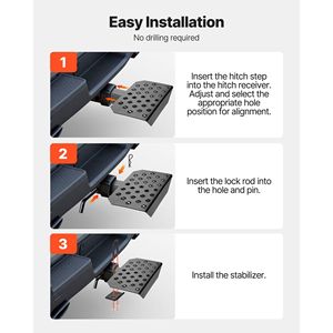 Protezione Universale per Paraurti Posteriore, Pedana Antiscivolo per Gancio di Traino con Capacità di Carico di 350 LBS per Supporti da 2 Pollici - Product Image 6
