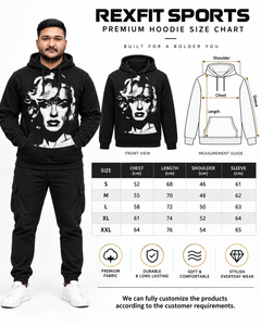 เสื้อฮู้ดดี้ผู้ชายสีดำลายกราฟิกทรงโอเวอร์ไซส์ ผ้าฟลีซ สตรีทแวร์ พิมพ์ลายภาพนามธรรม สวมใส่สบาย ผลิตจากผ้าฝ้าย 100% - Product Image 5