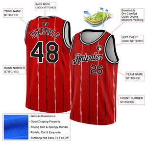 Camiseta de Baloncesto Personalizada Unisex, Uniforme sin Mangas Transpirable para Hombre, Impresión por Sublimación en Todo el Borde, Nombre del Equipo Personalizado, 100% Poliéster - Product Image 5