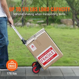 Carretilla de Mano Plegable de Aluminio con Mango Telescópico, Capacidad de 176 Libras, Carrito de Equipaje Resistente de 300 kg, Personalizable OEM - Product Image 2