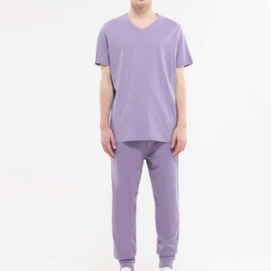 T-shirts pour hommes personnalisés avec logo, été, séchage rapide, col en V, coupe classique, légers, décontractés, manches courtes, couleur unie, 100% coton - Product Image 5