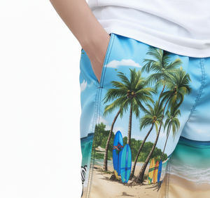 Shorts de Playa para Hombre, Cintura Alta, Largo hasta la Rodilla, Coloridos, con Cordón Ajustable, Secado Rápido, Tallas Grandes, Nueva Llegada - Product Image 4