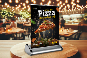 A4 Aluminium <b>Table</b> Standee Display | Promotional <b>Table</b> Top Advertising Display Holder for Restaurant Shop Office Counter Display - Product Image 3