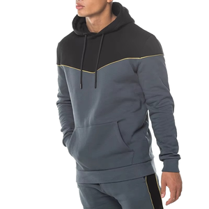 Survêtement pour homme à blocs de couleur, à capuche, longueur intégrale, respirant, en polyester et coton, décontracté, pour l'automne, avec poches latérales, coupe classique - Product Image 5