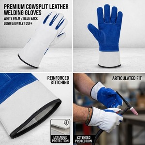 Gants en cuir de vachette renforcé pour enfants, résistants à l'abrasion, pour travaux lourds, équipement de sécurité, barbecue, soudeur - Product Image 2