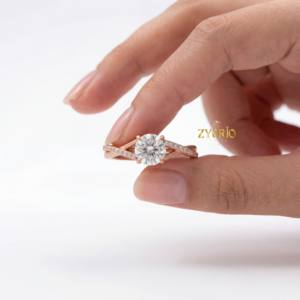 Anillo de Compromiso de Lujo con Diamante Cultivado en Laboratorio, con Corte Pavé, Chapado en Oro, Anillo de Boda para Mujer, Regalo para Fiesta - Product Image 3