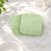Y567 OEM/Marque Privée Tampons de Coton Composites Verts Matières Premières Pures Fibre de Pomme + Fibre Végétale Tampon Tonifiant Facial pour Soins de la Peau