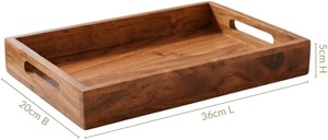 Unicorn Handicrafts Premium <b>Wooden</b> Serving <b>Tray</b> for Breakfast Coffee Tea Dining <b>Table</b> Home Restaurant Decorative Food <b>Tray</b> - Product Image 2