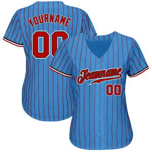 Maillots de baseball en polyester à séchage rapide, personnalisables avec des rayures brodées, impression par sublimation, vente en gros OEM pour hommes - Product Image 3