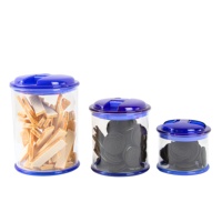 Bocaux de conservation alimentaire cylindriques en plastique transparent, écologiques et durables, avec couvercles rouges – Idéal pour les snacks, les biscuits Oreo, l'organisation de la cuisine
