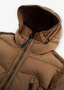 Veste d'hiver pour homme à capuche, rembourrée en duvet épais, coupe-vent, fermeture éclair, style décontracté, couleur unie, coque en polyester 2027 - Product Image 6