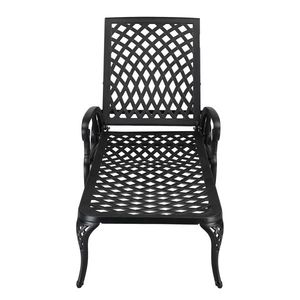 Lettino Prendisole da Giardino in Alluminio Pressofuso Nero 193*64.5*93cm con Schienale Regolabile - Product Image 6