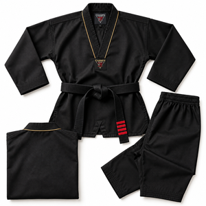 Uniforme de Taekwondo de Alta Calidad, Dobok con Cuello en V, Poliéster y Algodón, Ligero, Transpirable, Duradero, de Secado Rápido, Traje de Entrenamiento para Niños - Product Image 6