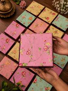 Decorative <b>Gift</b> Box Floral Printed Handmade Paper Packaging Storage Square <b>Boxes</b> For Wedding <b>Birthday</b> Party Favor Organizers - Product Image 2