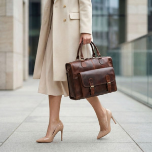 Sac à couches en cuir marron – Sac de voyage multifonctionnel pour bébé et sac de nuit élégant pour les nouvelles mamans - Product Image 5