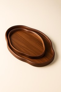 Bandeja de Madera para Servir, Tallada a Mano, de Madera Natural, Decorativa, para Mesa de Centro, Plato para Frutas, Tabla para Quesos y Decoración del Hogar - Product Image 2