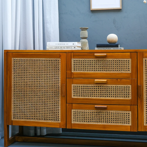 Mueble Extensible Contemporáneo de Madera Maciza con Puertas, Unidad de Almacenamiento Espaciosa para Sala de Estar Moderna, Muebles para el Hogar Estilo Rústico - Product Image 2
