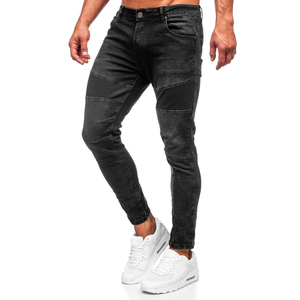 Pantalon en jean léger pour homme, fin et respirant, coupe décontractée, bleu clair délavé, toucher doux, idéal pour l'été et le travail. - Product Image 3