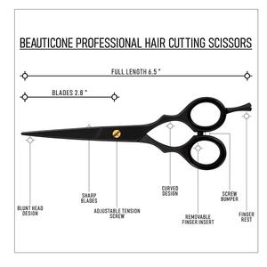 Tijeras de Corte de Pelo Profesionales Beauticone de 6.5 Pulgadas, Acero Inoxidable, Punta Afilada, para Diestros, 28 Dientes - Product Image 3