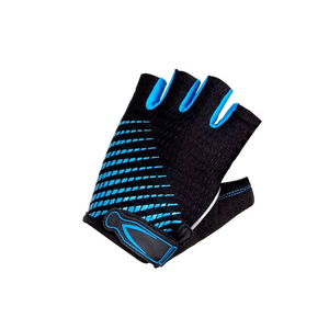 <b>Fingerless</b> <b>Leather</b> Cycling <b>Gloves</b> Black Blue Panelled Breathable Half Finger Racing for Gym Use <b>Men</b> Women Universal Fit - Product Image 3