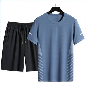 Ensemble T-shirt et short pour homme, en coton 100% écologique, léger, personnalisable, de haute qualité, tenue décontractée d'été, premium - Product Image 3