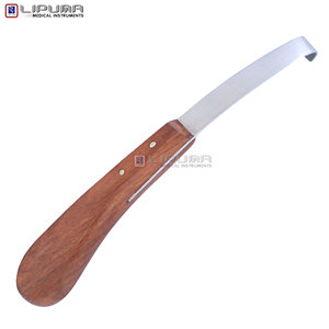Hoof <b>Knife</b> <b>Sharpener</b> Farrier 22cm Hoof Trimming <b>Knife</b> Wooden Handle Blade Simple Left Hand Hoof <b>Knife</b> Horses Veterinary - Product Image 1