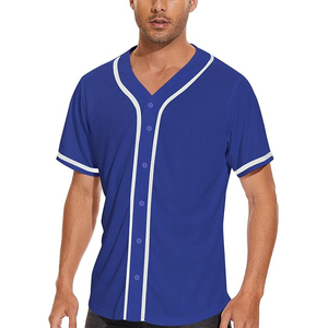 Maillot de baseball bleu roi classique, vierge, en maille polyester à séchage rapide, pour les matchs de ligue et les tenues décontractées - Product Image 3