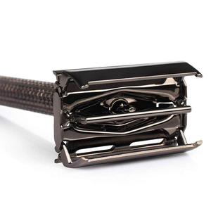 Maquinilla de afeitar de seguridad para hombres, herramienta de afeitado de acero inoxidable, maquinilla de afeitar de doble filo, herramienta clásica manual para afeitar la barba - Product Image 2