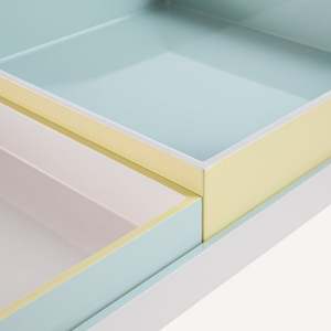 Ensemble de plateaux en rotin écologiques, plateau de service laqué, mélange de couleurs pastel, décoration d'intérieur, organisateur de table, vente en gros, artisanat, B2B - Product Image 6