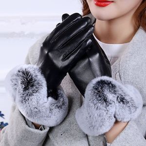 50cm <b>Long</b> Over Elbow Women Sheepskin Leather <b>Gloves</b> – Winter Warm Touchscreen Arm <b>Gloves</b> - Product Image 2
