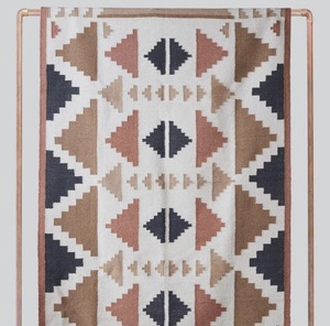 Wool Geometric Tribal Kilim Flatweave Thin Area <b>Rug</b> | Wrinkle Stain Resistant <b>Boho</b> Southwestern Carpet Living Room Bedroom Home - Product Image 3