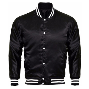 Chaqueta Bomber de Satén al por Mayor, Chaqueta con Logotipo Personalizado, Chaqueta Escolar Informal Ligera de Talla Personalizada - Product Image 1