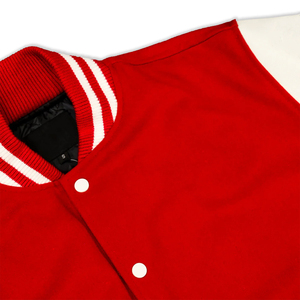 Chaqueta Varsity Personalizada con Logotipo, Estilo Casual Hip Hop Vintage, Chaqueta Bomber de Lana con Mangas de Cuero, Estilo Letterman para Invierno - Product Image 5
