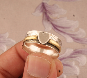 Bague Cœur de Luxe Élégante en Argent Sterling 925 Plaqué Or, Bijou Tendance de Haute Qualité avec Motif Cœur Romantique - Product Image 5