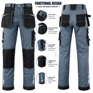 Pantalones de Trabajo para Hombre, Pantalones Cargo con Múltiples Bolsillos, Pantalones Utilitarios de Construcción Resistente - Product Image 3