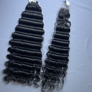 Paquet de vague profonde très bon marché du Vietnam 8-40 pouces disponible en stock, extensions de cheveux ondulés bruts à 100% cuticules alignées - Product Image 4