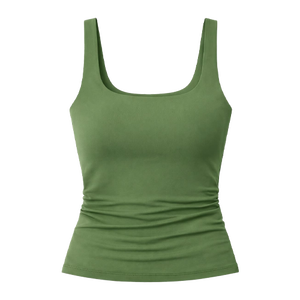 Custom Cotton Ribbed Crop <b>Tops</b> for Girls Casual Basic Sleeveless Round Neck Gym Crop <b>Top</b> Femme - Product Image 1