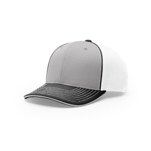 Casquette de sport bicolore style trucker avec logo ajustable, 6 panneaux, profil moyen, maille respirante, pour adulte, usage extérieur, fabriquée en usine au Vietnam - Product Image 3