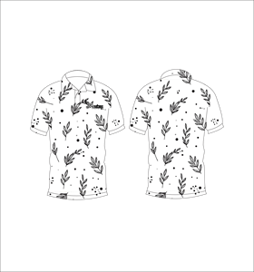 เสื้อโปโลพิมพ์ลายดอกไม้สีดำและสีขาวสำหรับผู้ชาย แขนสั้น สวมใส่สบาย เหมาะสำหรับฤดูร้อน เล่นกอล์ฟ น้ำหนักเบา มีปก แฟชั่น - Product Image 4