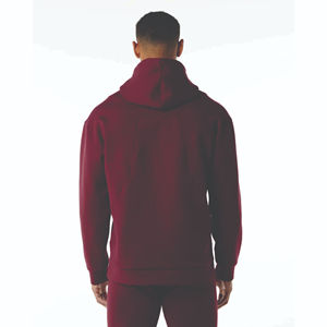 Men's <b>Maroon</b> Hooded Tracksuit Full Sleeve Solid Color Regular Fit Sweat-Wicking Sporty Autumn Wear Spandex Polyester - Product Image 3