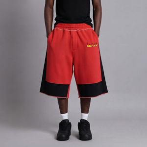 Shorts de jogging pour hommes en polyester/coton, style streetwear, couleur unie, poches latérales, confortables, respirants, taille élastique, séchage rapide, OEM/ODM - Product Image 3